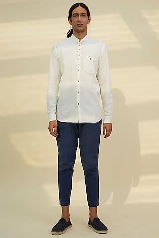 white handloom khadi shirt