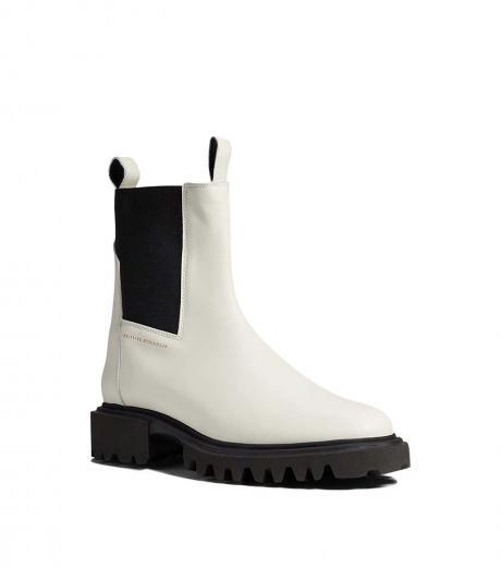 white hayley slip on boots
