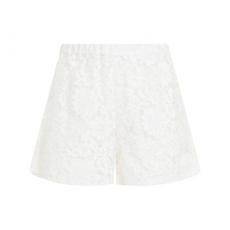 white high rise lace shorts