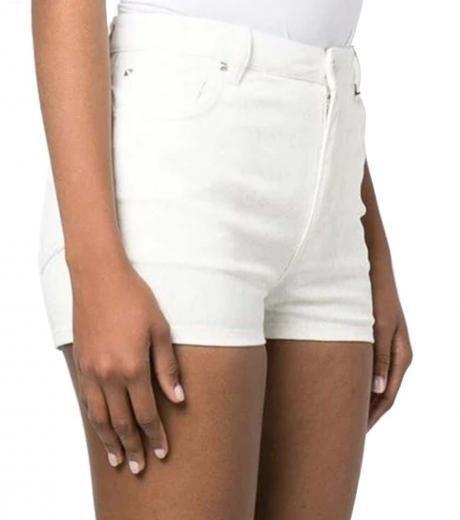 white high waist denim shorts