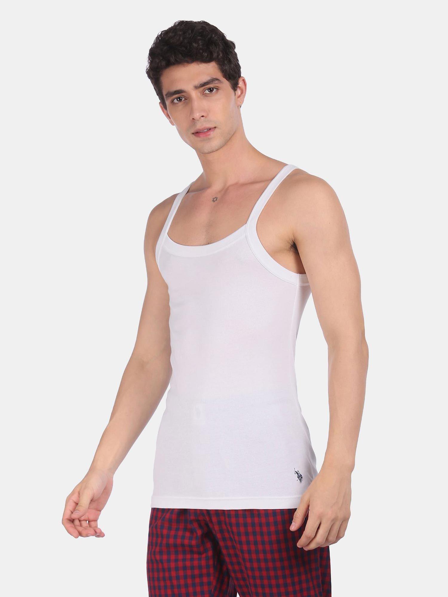 white i636 comfort fit cotton vest white