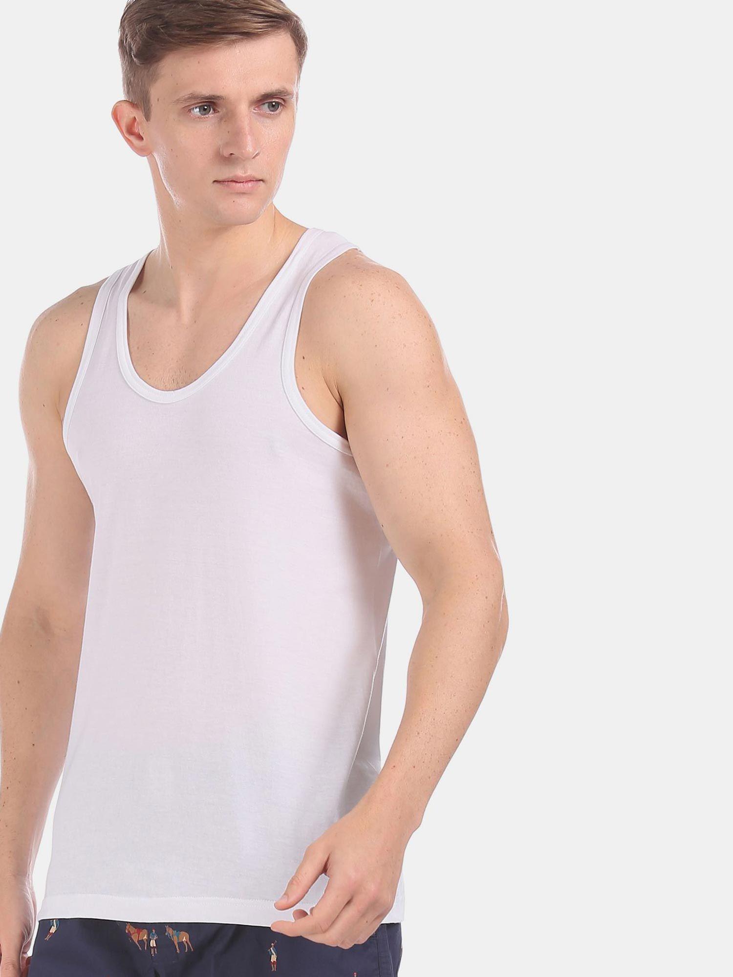 white i661 comfort fit cotton vest white (pack of 3)