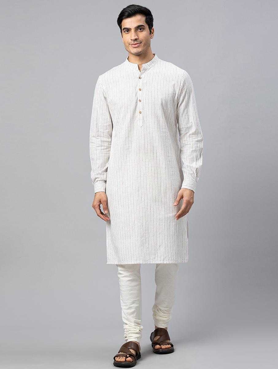 white khadi cotton kurta