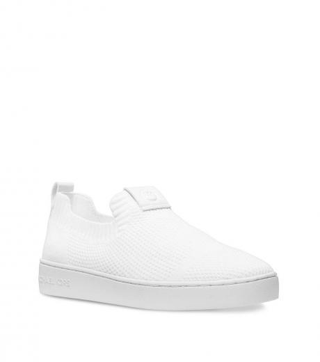 white knit slip-on sneakers