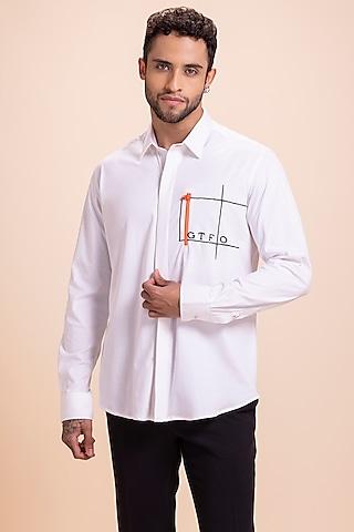 white knit zipper shirt