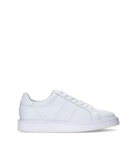 white lace-up platform sneakers