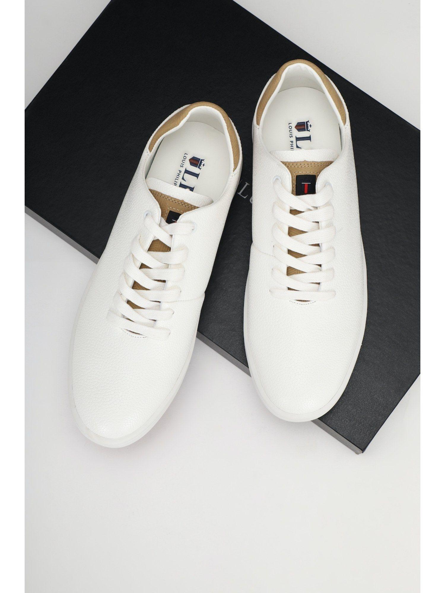 white lace up shoes