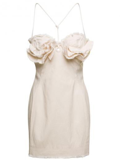 white le robe artichaut frayed mini dress