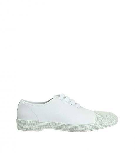 white leather lace up sneakers