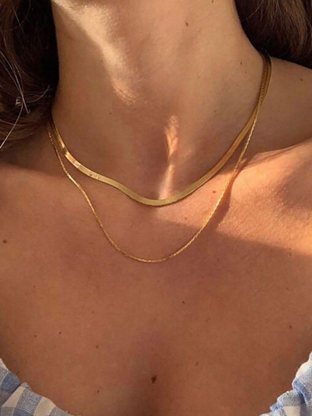 white lies 18k gold-plated layered necklace
