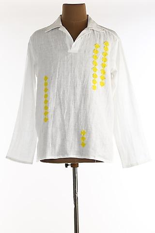 white linen shirt with full sleeves