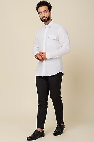 white linen shirt