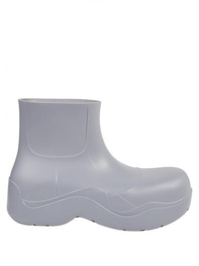 white logo ankle boots