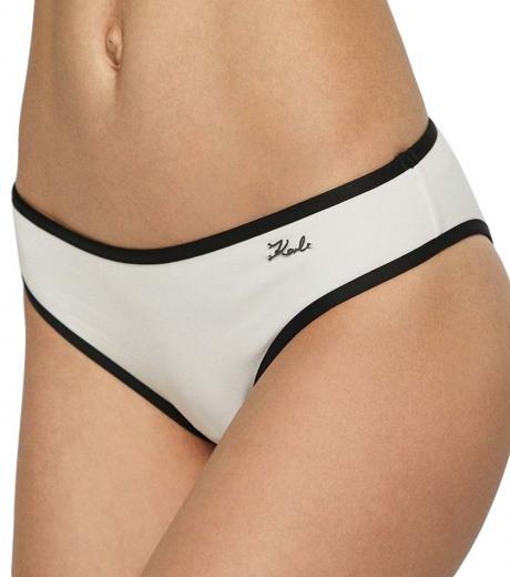 white logo bikini bottom