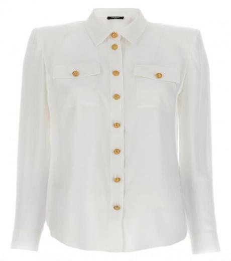 white logo button shirt