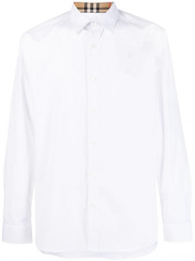 white logo check shirt