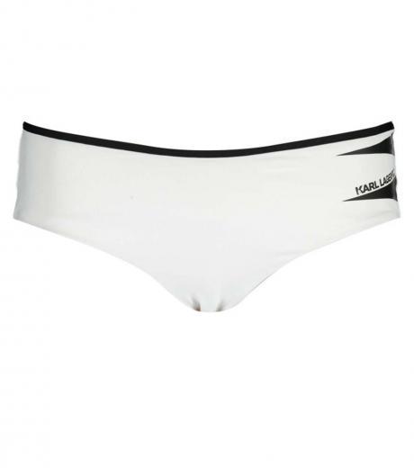 white logo contrast bikini bottoms