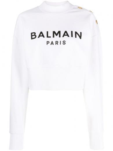 white logo cotton sweatshirt