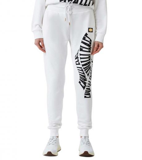 white logo drawstring joggers