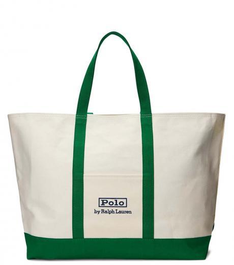 white logo-embroidered large tote