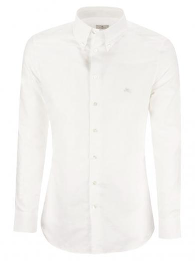 white logo embroidered shirt