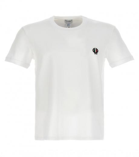 white logo embroidered t-shirt