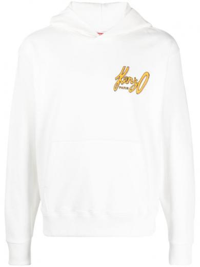 white logo hoodie