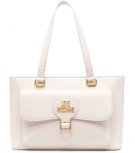 white logo large tote