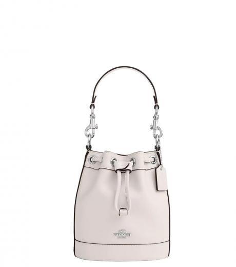 white logo mini bucket bag