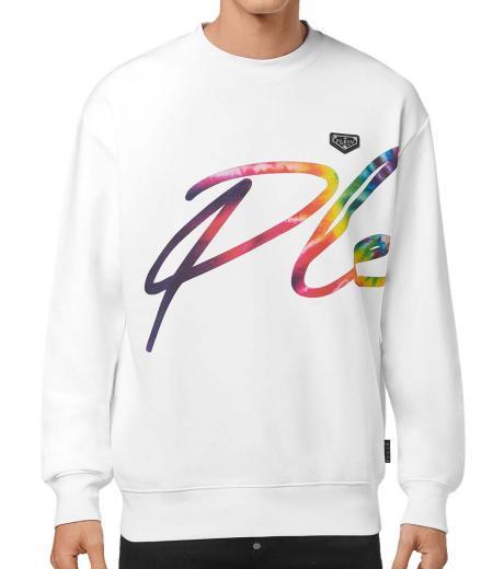 white logo print sweatshirt