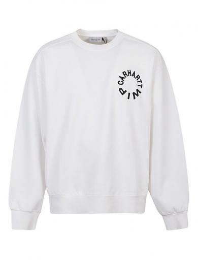 white logo print sweatshirt