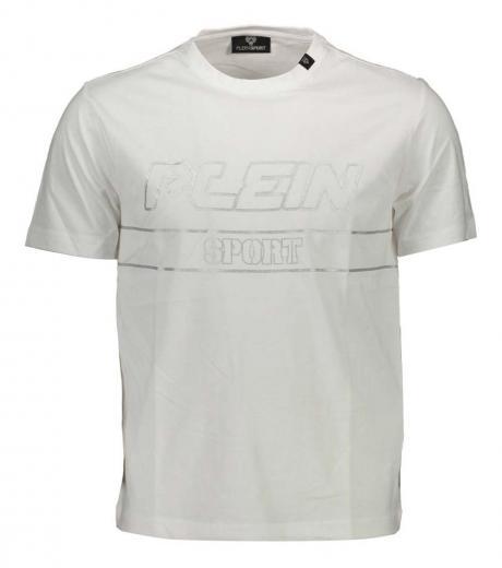 white logo print t-shirt