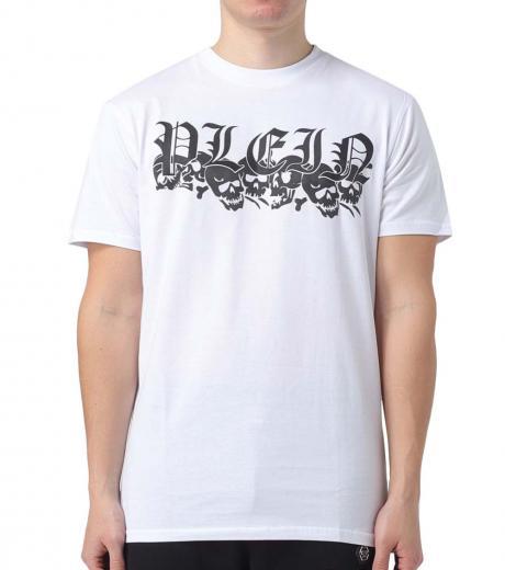 white logo print t-shirt