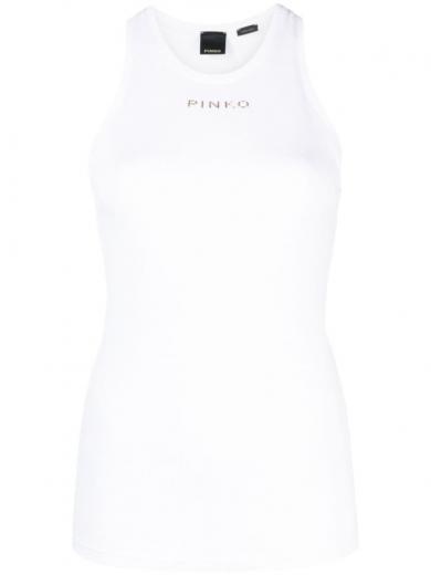 white logo print top