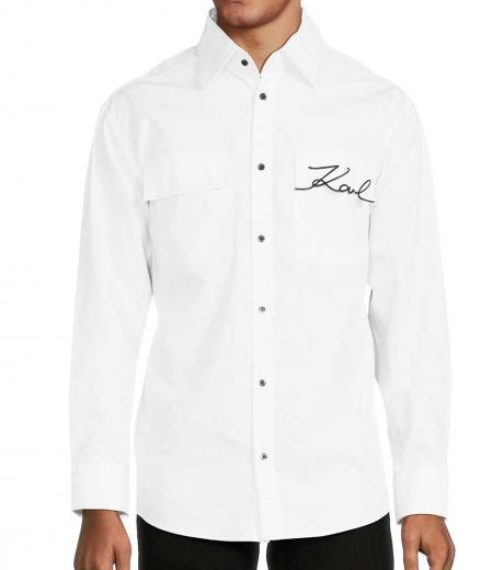 white logo prnt shirt