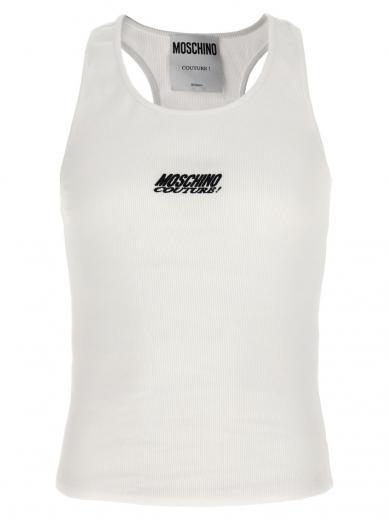 white logo ribbed top