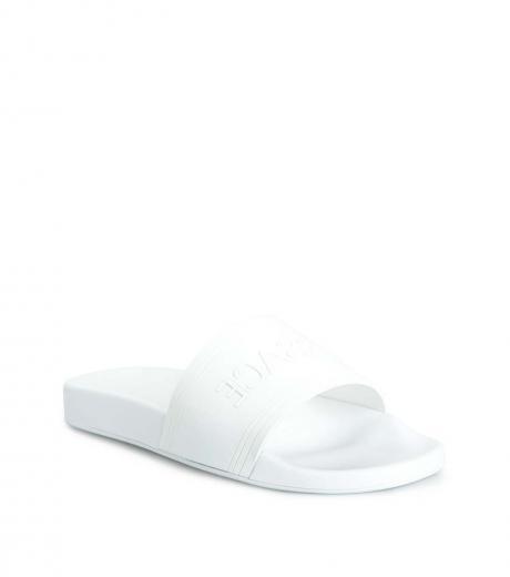 white logo rubber slides