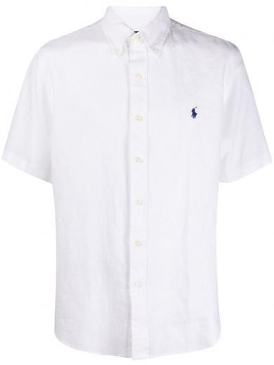 white logo shirt