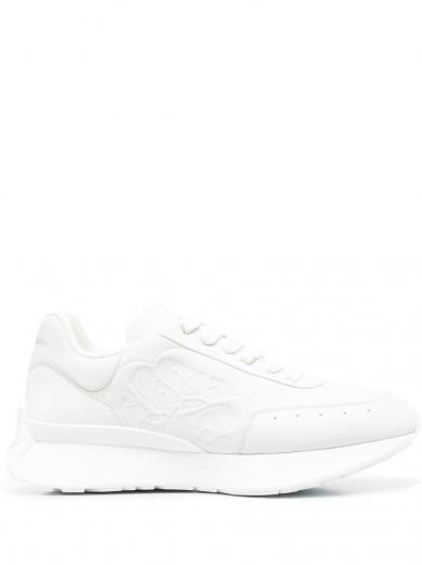 white logo sneakers