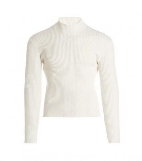 white logo turtleneck sweater