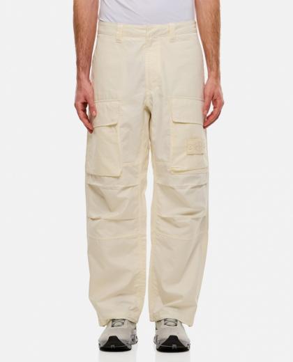 white loose cargo pants