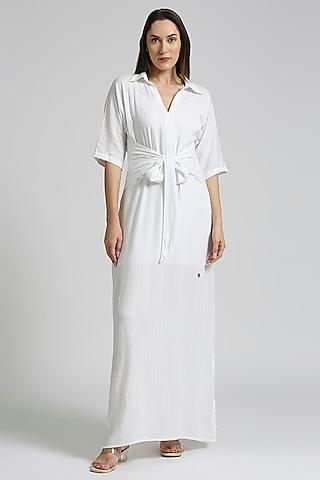 white lurex maxi dress