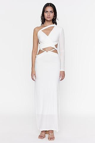 white malai lycra gown