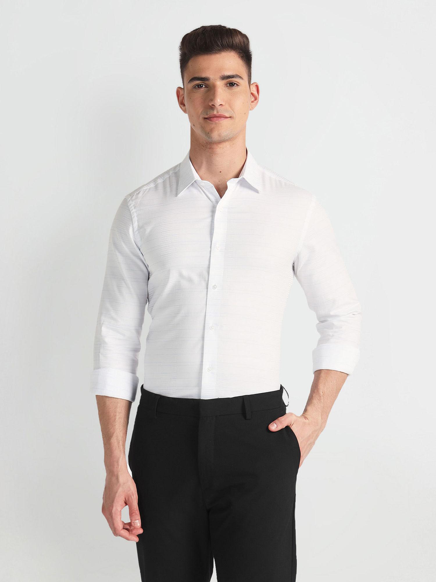 white manhattan slim pure cotton formal shirt