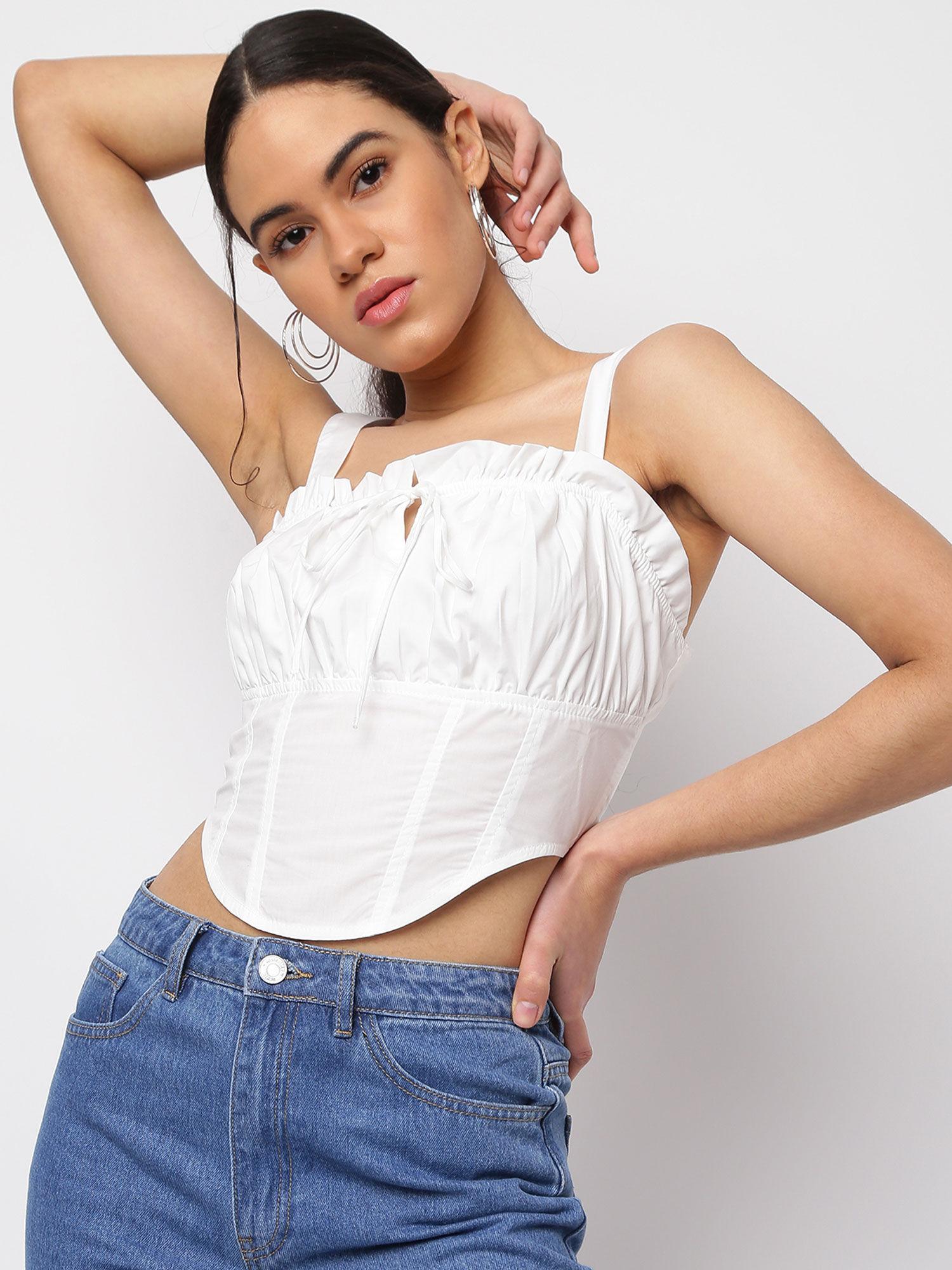 white milkmaid corset top