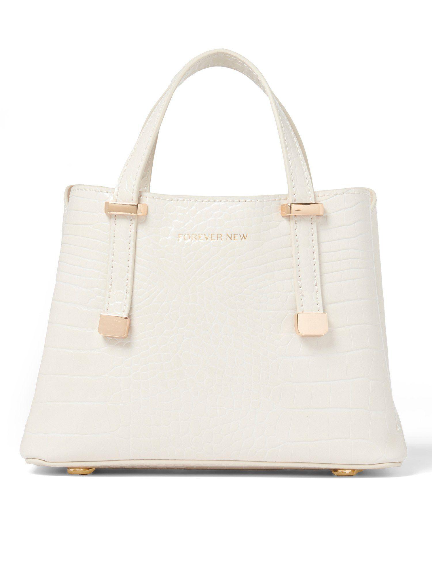 white monica mini tote bag with detachable straps