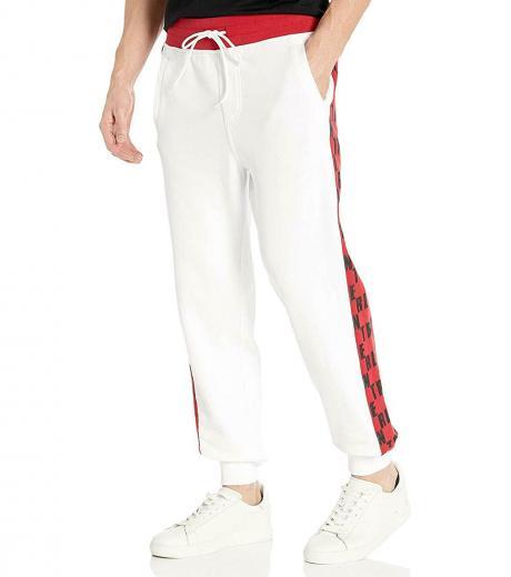 white monogram joggers