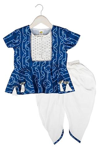 white muslin pant set for girls