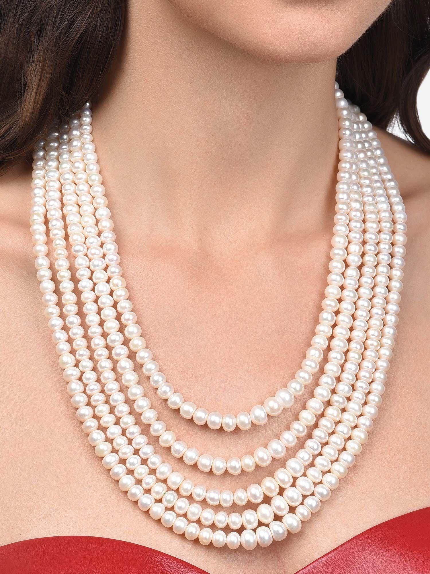 white natural freshwater 5-10 mm graduation button pearls necklace-zpfk13818