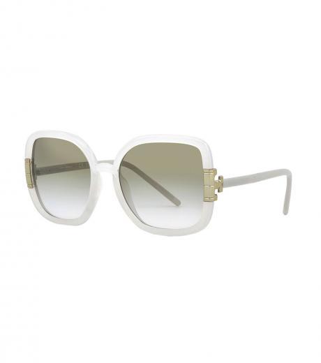white olive gradient square sunglasses